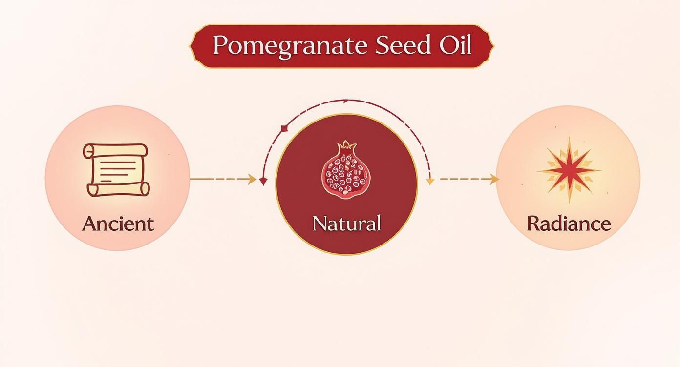 Infographic about pomegranate seed oil benefits