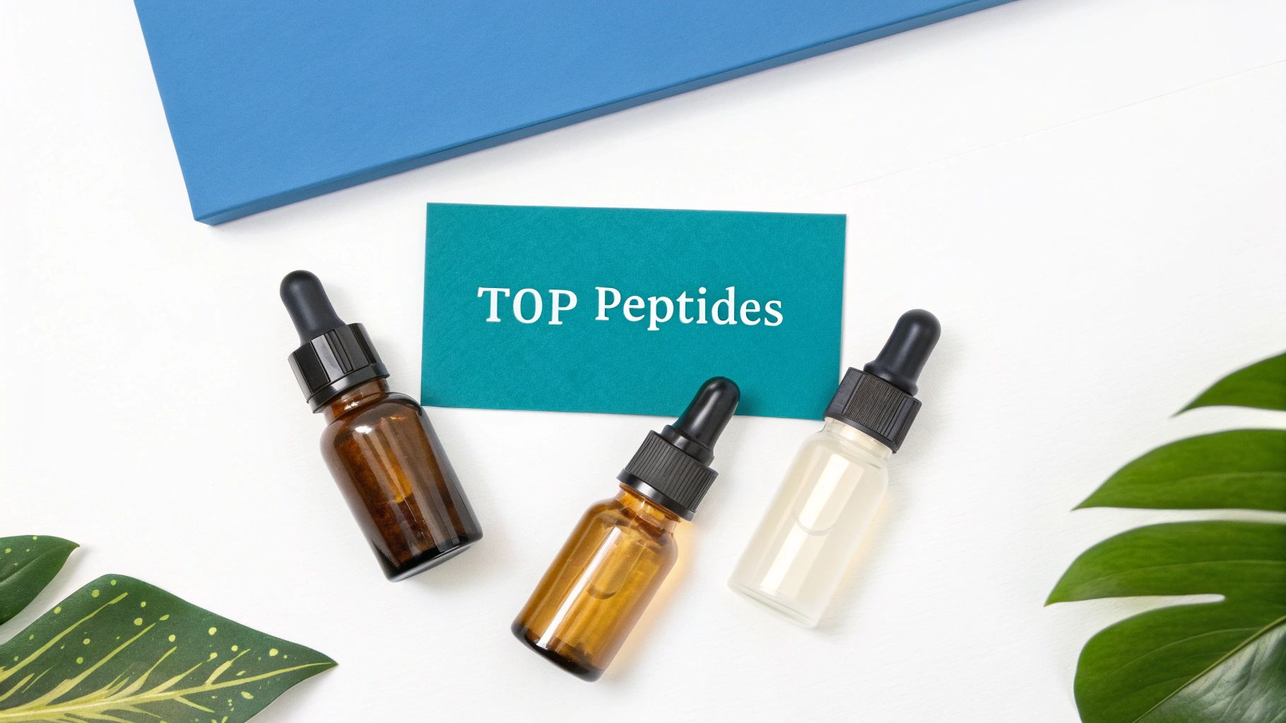 A close-up of a peptide-infused serum being applied to the skin, showing its texture and clarity.