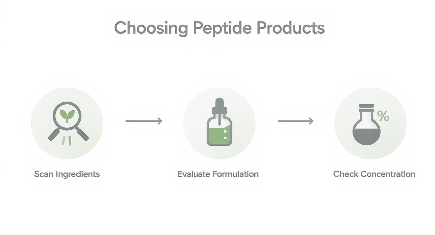 Infographic about best peptides for skin tightening