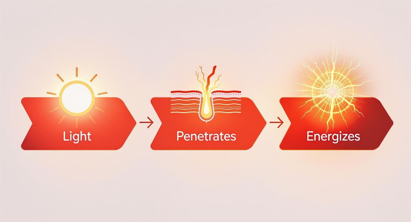 Infographic about red light therapy and retinol