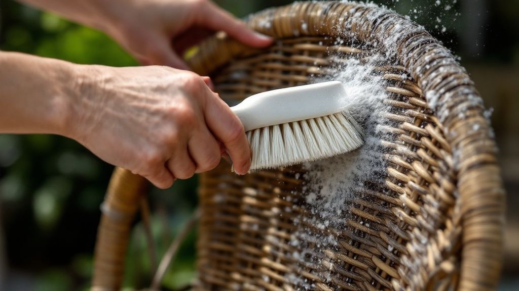 Cleaning wicker furniture