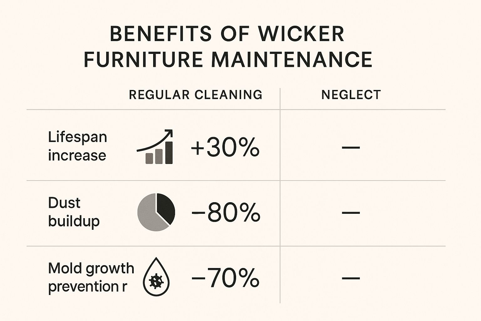 Infographic about how to clean wicker furniture