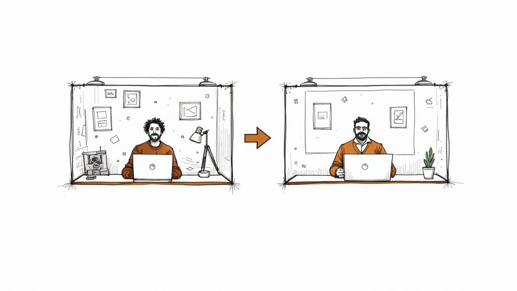 A screenshot of the VideoBGRemover website interface showing a simple upload area.