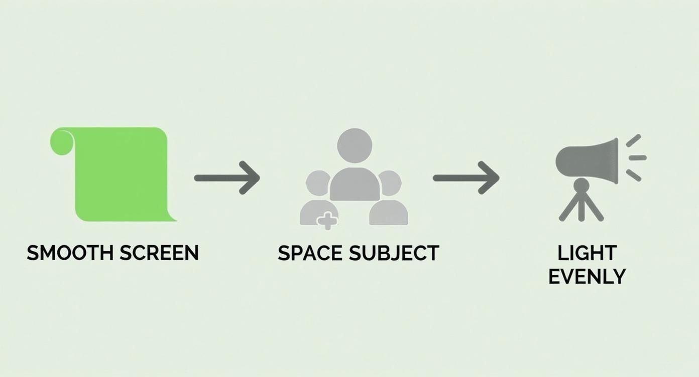Infographic about how to use a green screen