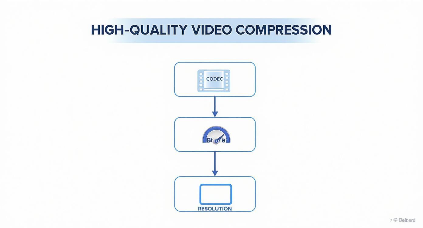 Infographic about video compression without losing quality