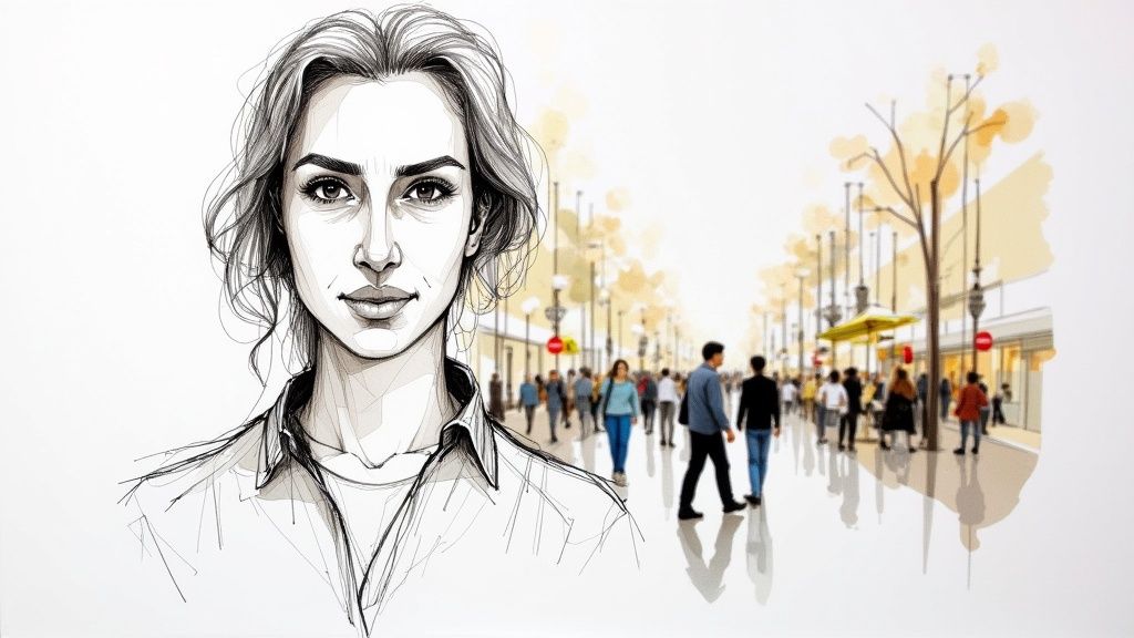 A woman's portrait with a beautifully blurred background, highlighting the bokeh effect.