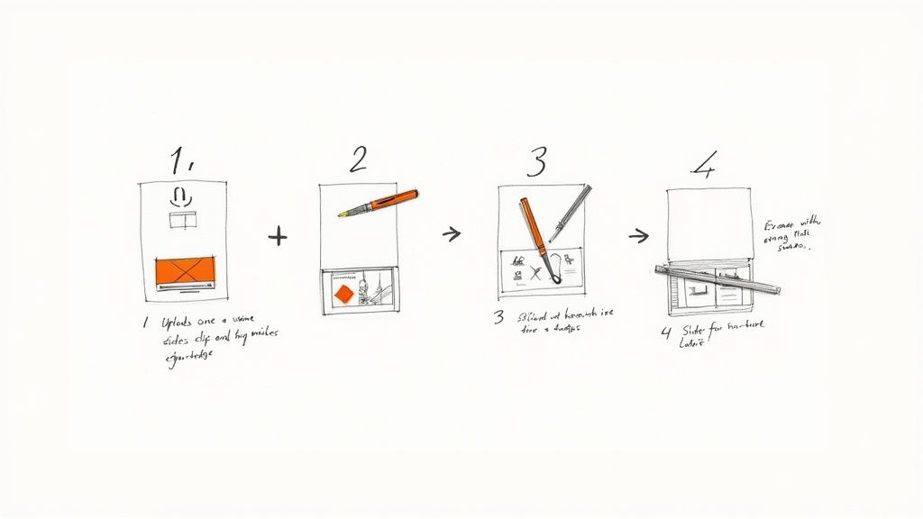 A split-screen view showing a person on the left against a regular background and on the right with a clean, transparent background, illustrating the result of using an AI video background remover.