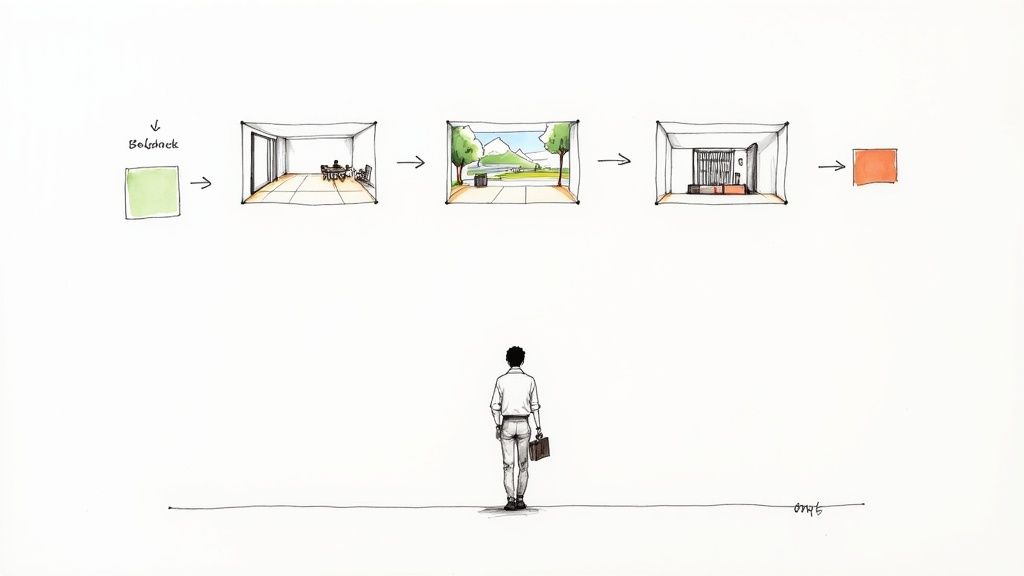 A person sitting at a desk with their original background replaced with a clean, professional office setting.