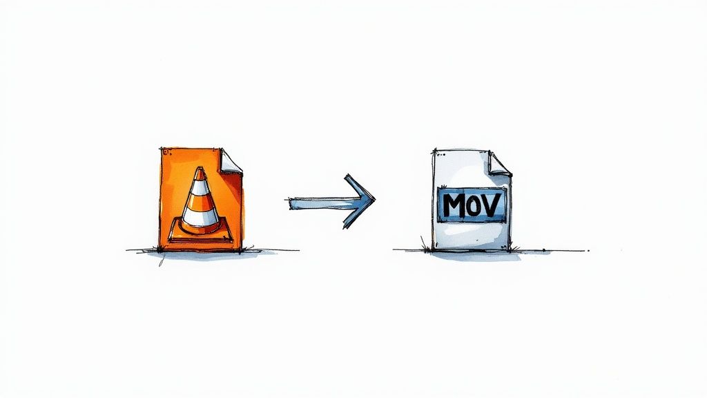Screenshot of the VLC Media Player homepage, showing its iconic orange cone logo and download options.