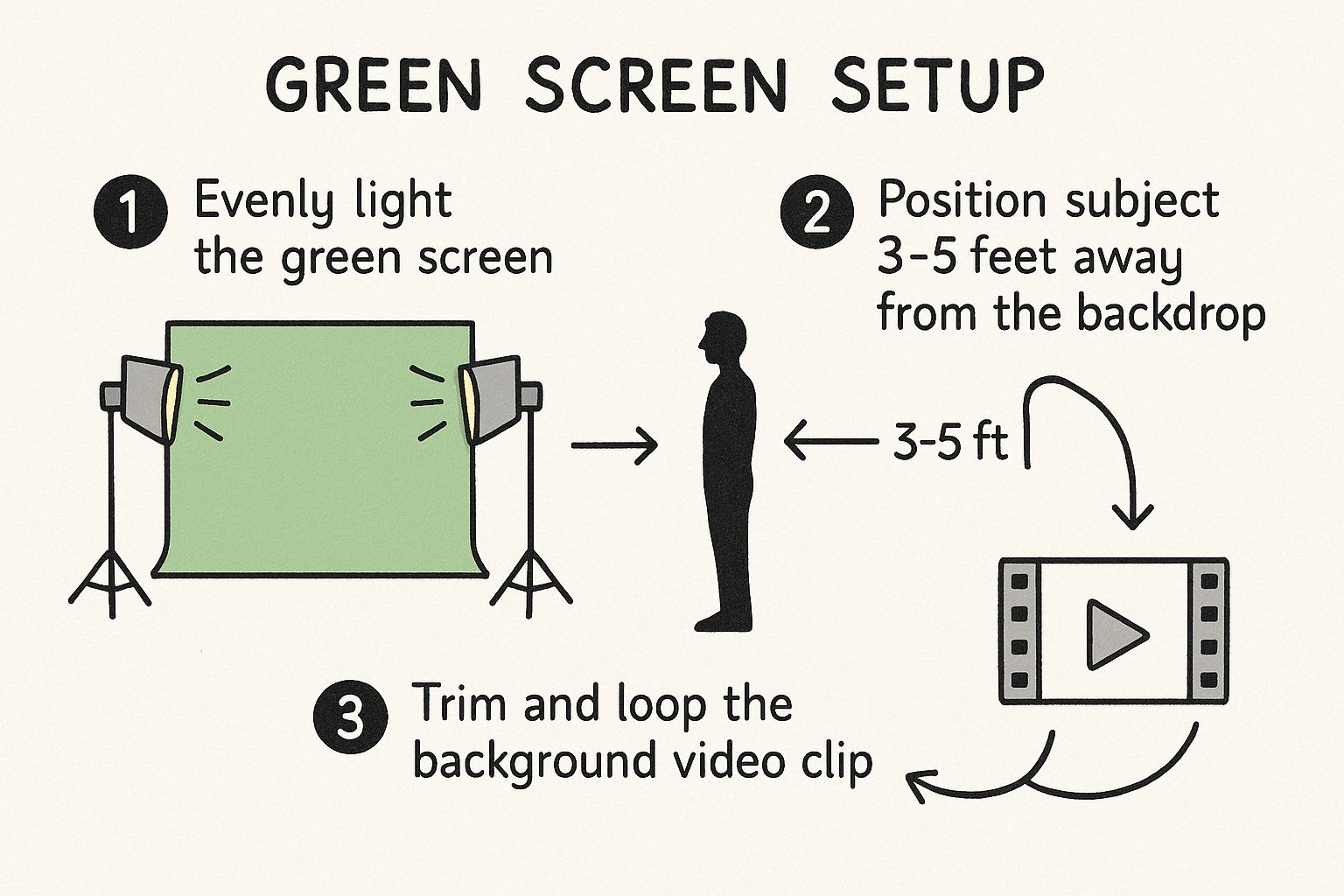 Infographic about video backgrounds for green screen