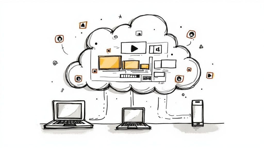 Image for blog post 'Cloud Based Video Editing A Modern Workflow Guide' related to cloud%20based%20video%20editing. Explore how to remove video background.