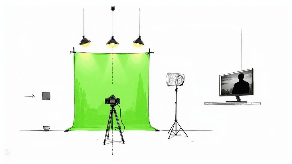 Image for blog post 'video backgrounds green screen: Tips for Flawless Results' related to green%20screen%20setup. Explore how to remove video background.