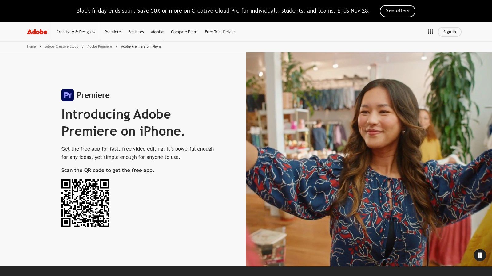 Adobe Premiere on iPhone (Adobe)
