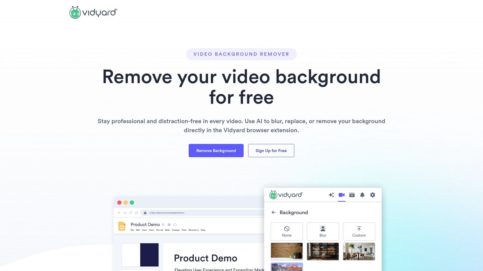 Vidyard – Free Video Background Remover (browser extension)