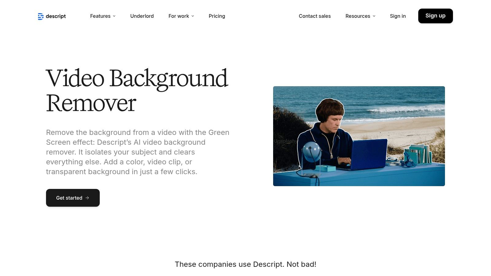 Descript – Green Screen (AI video background remover)