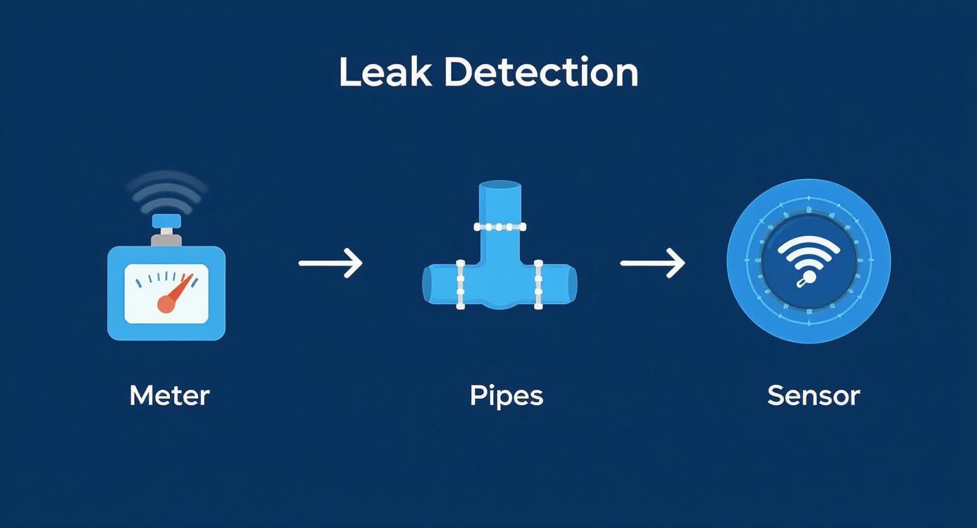 Infographic about how to find water leak in house