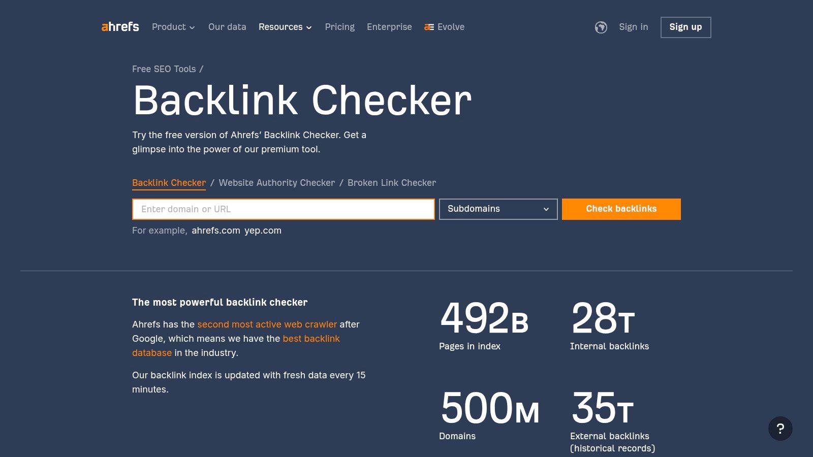 Ahrefs Backlink Checker