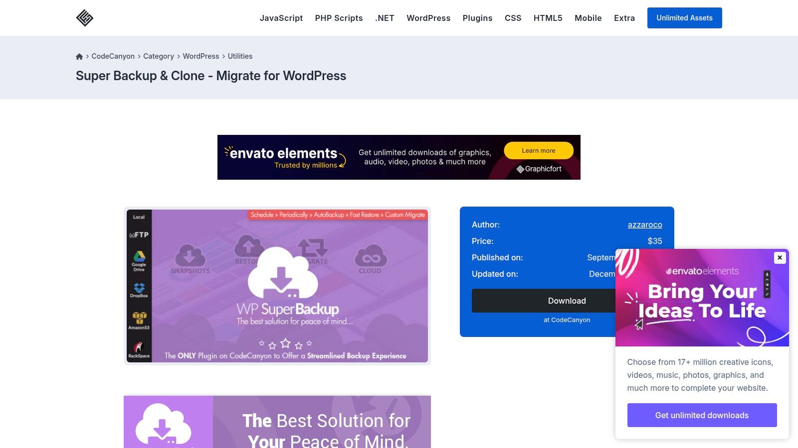Tech Marketplaces for Premium Backup Plugins (Envato ecosystem)