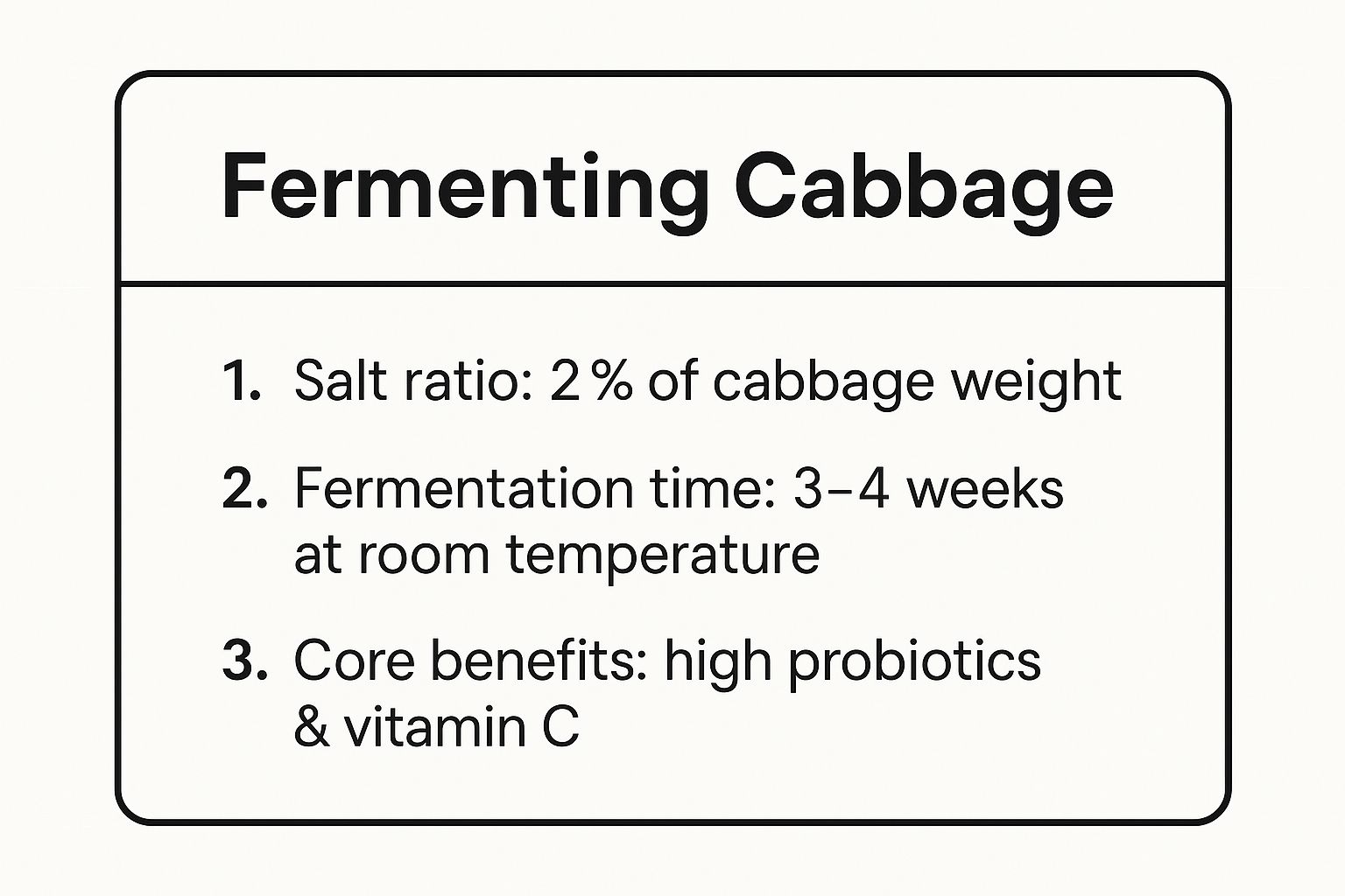 Infographic showing key data about 1. Classic Sauerkraut: The Gateway to Fermentation Infographic showing key data about 1. Classic Sauerkraut: The Gateway to Fermentation