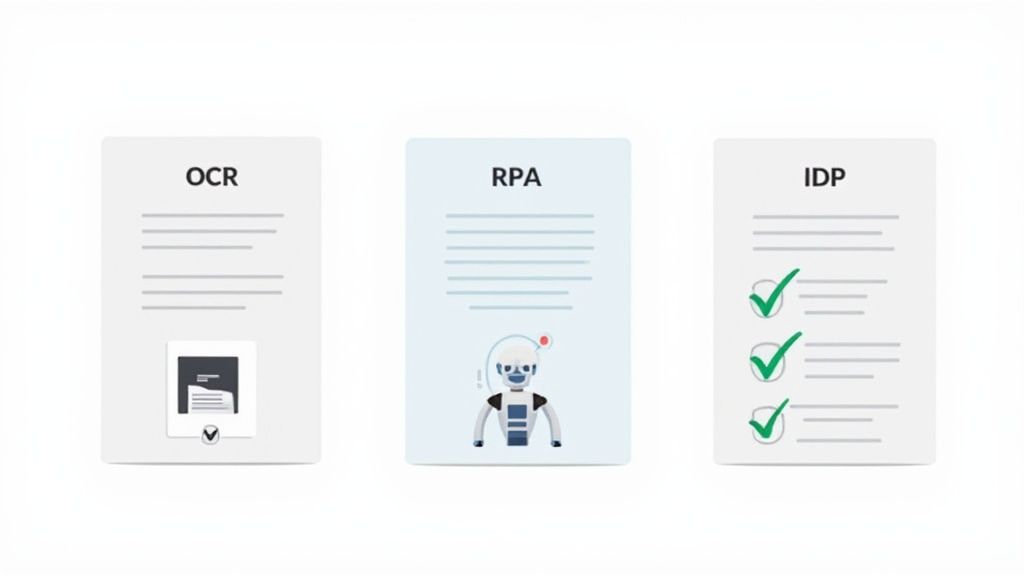 A person comparing different technological solutions on a screen.