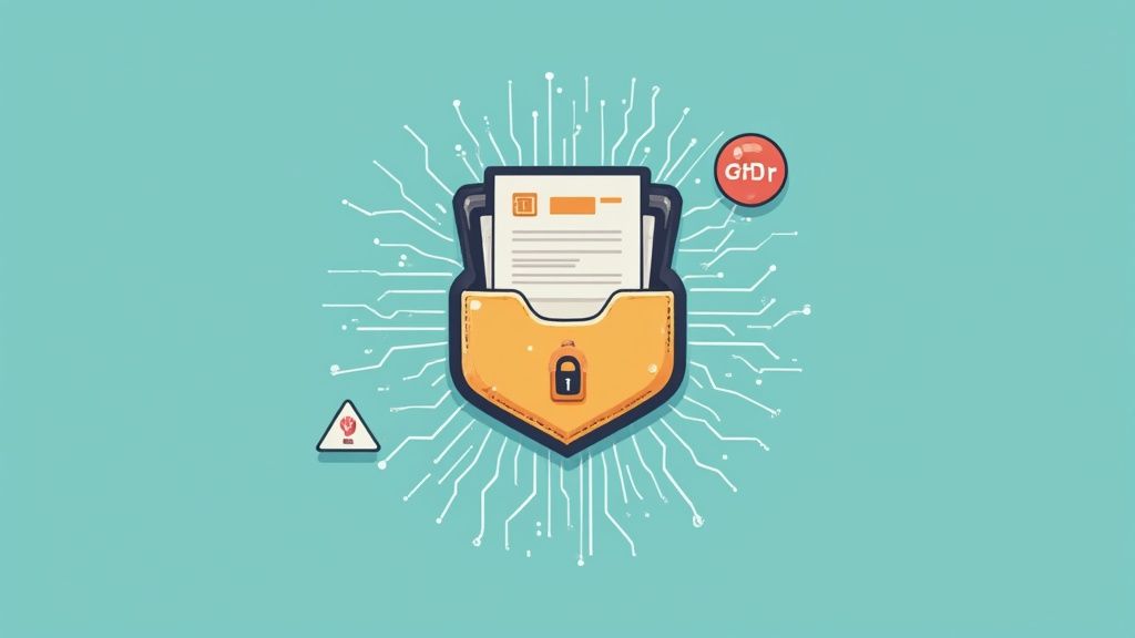 An image of a digital lock overlaid on a financial dashboard, representing security in AI accounting.