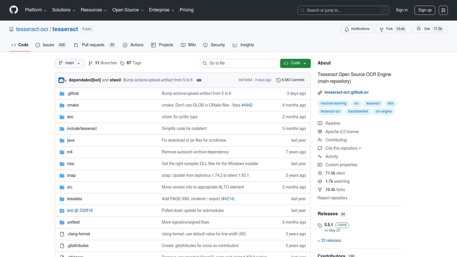 Tesseract OCR (Open-source)