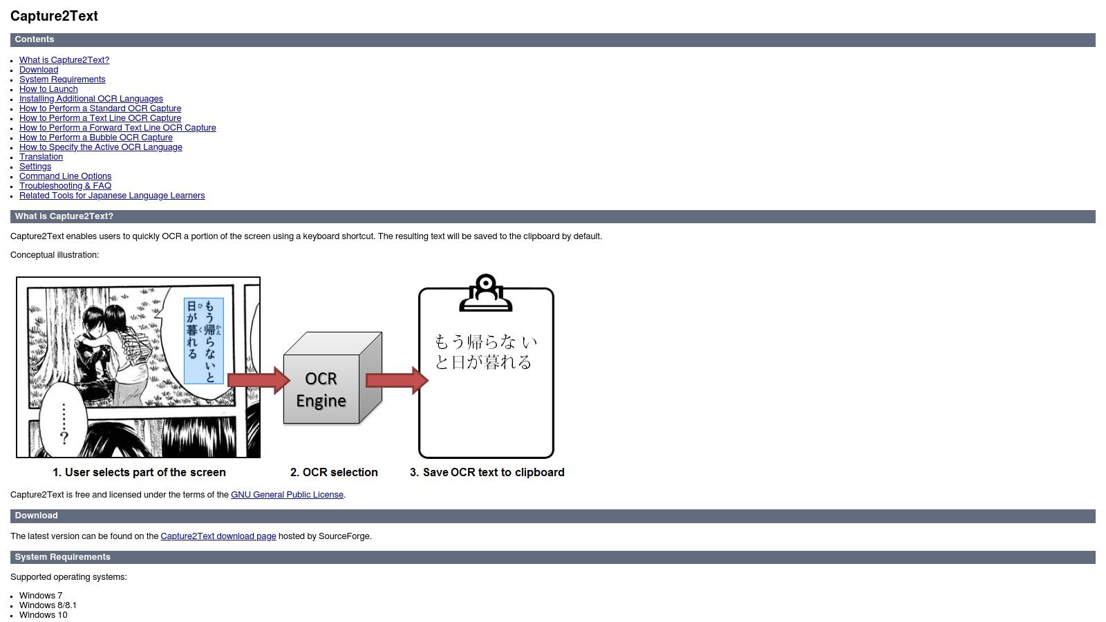 Capture2Text OCR process shown on a screen