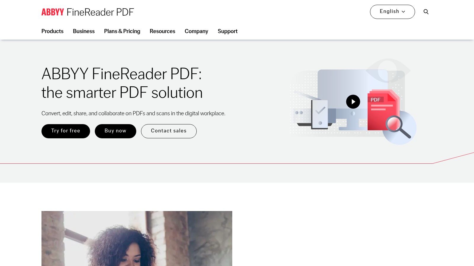 ABBYY FineReader PDF interface showing document editing and conversion options