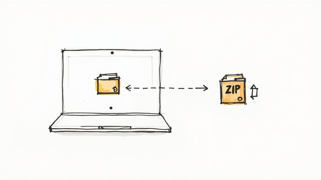 A clean and organized desktop on a Mac, symbolizing efficient file management.