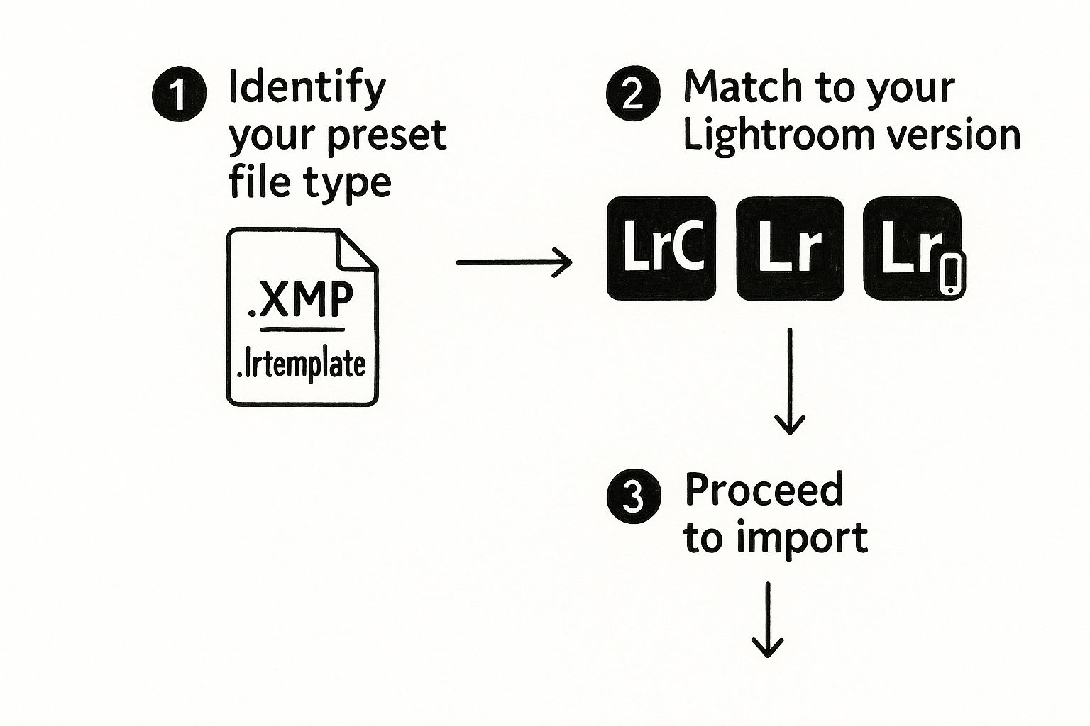 Infographic about adding presets to lightroom
