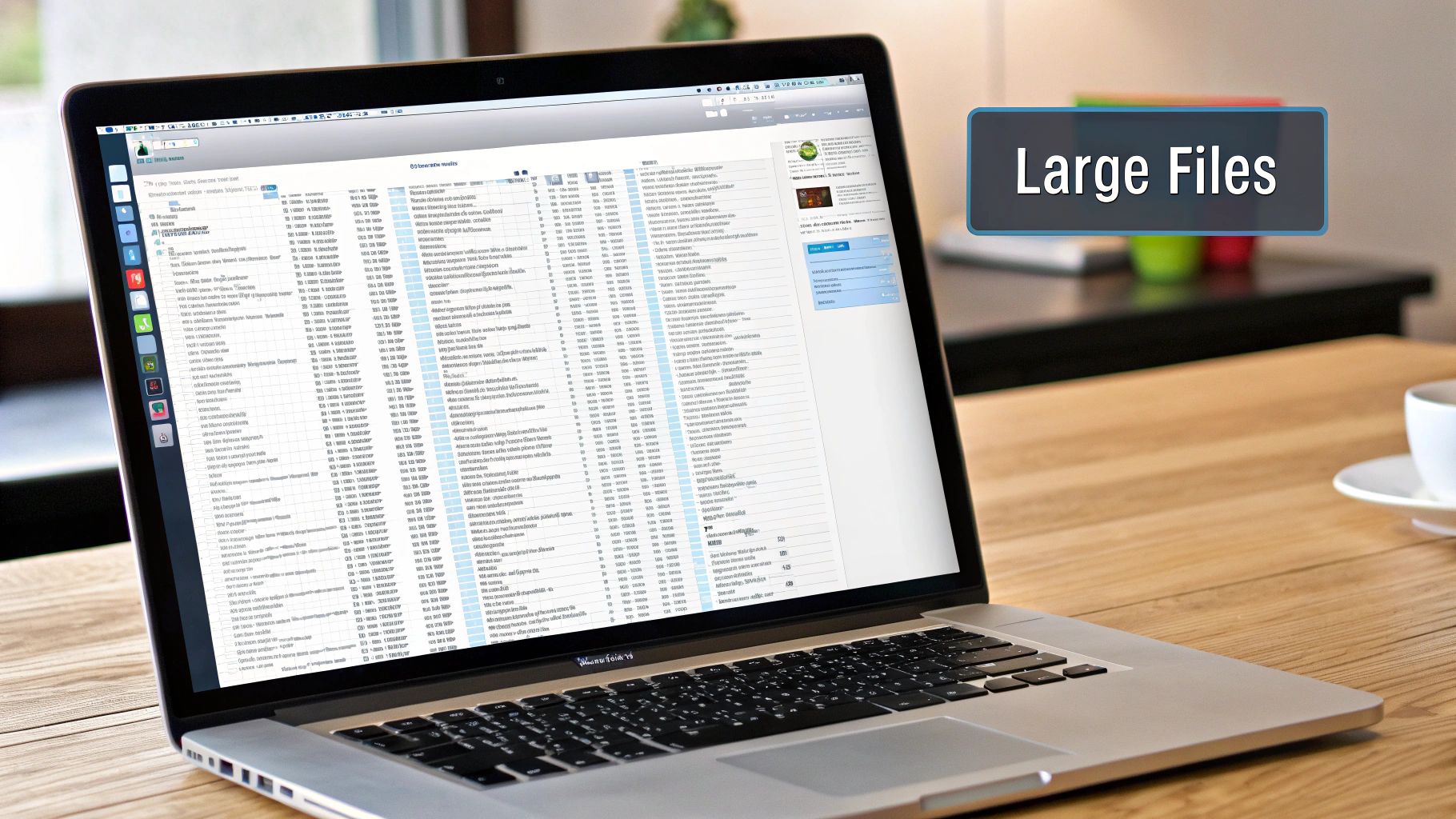 A visual representation of the macOS storage breakdown, showing colorful bars for different file types like Apps, Photos, and System Data.