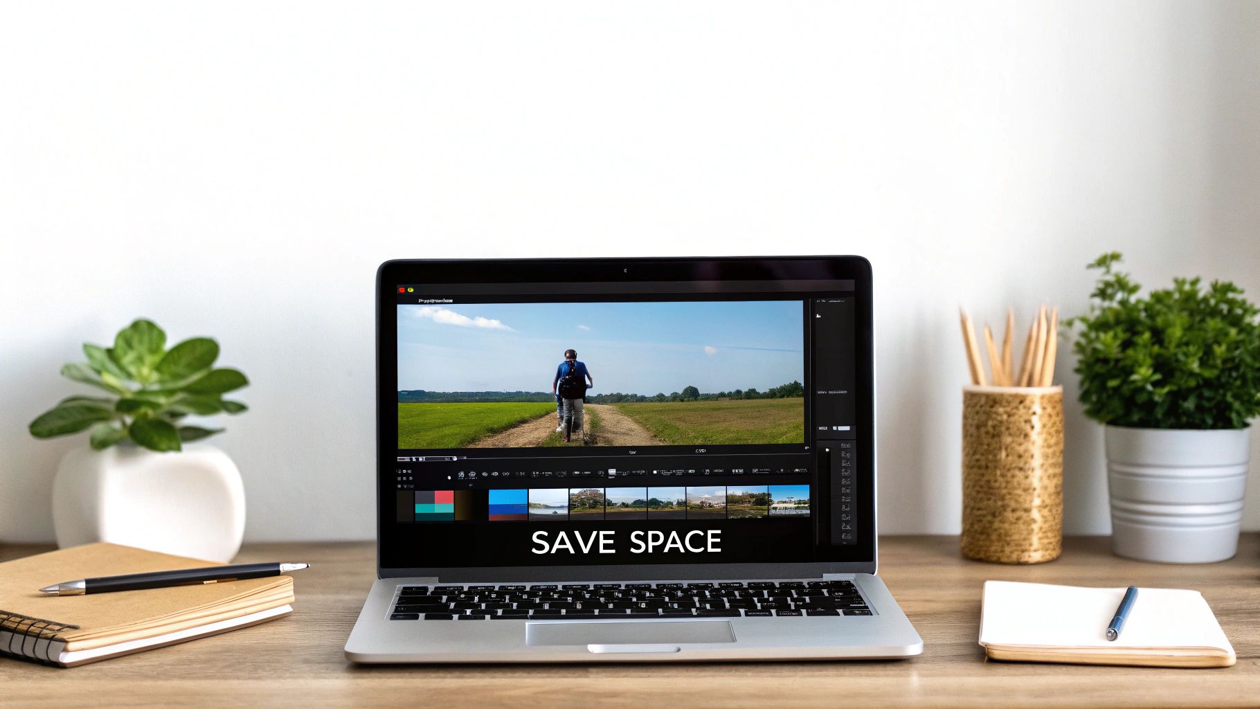 Mac user working with video editing software