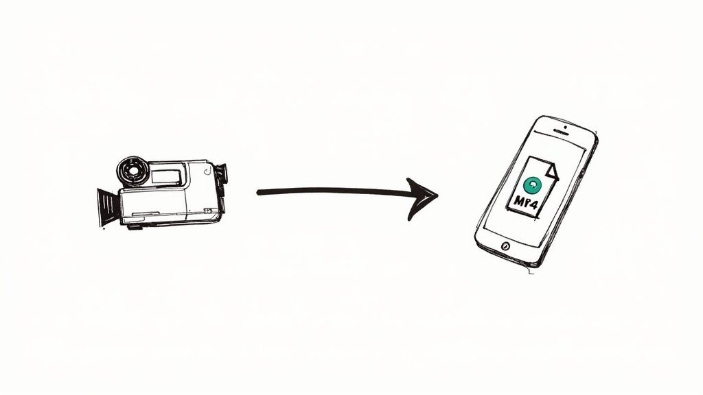 An abstract image representing video file conversion.