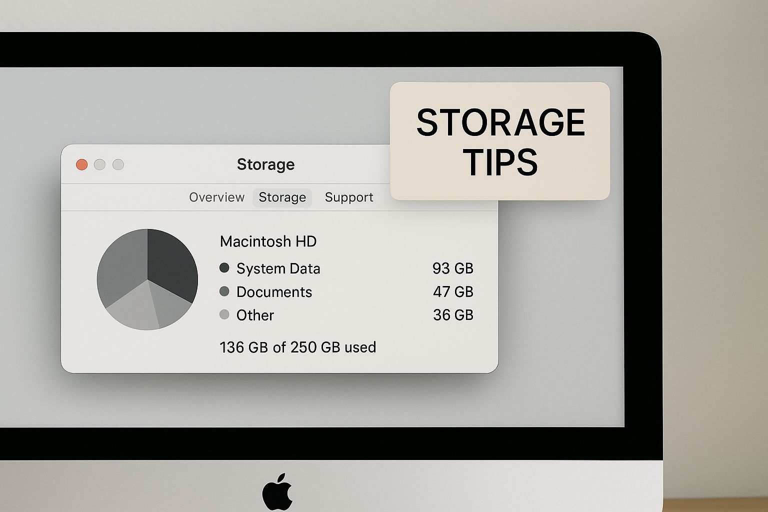 Infographic about optimize mac storage