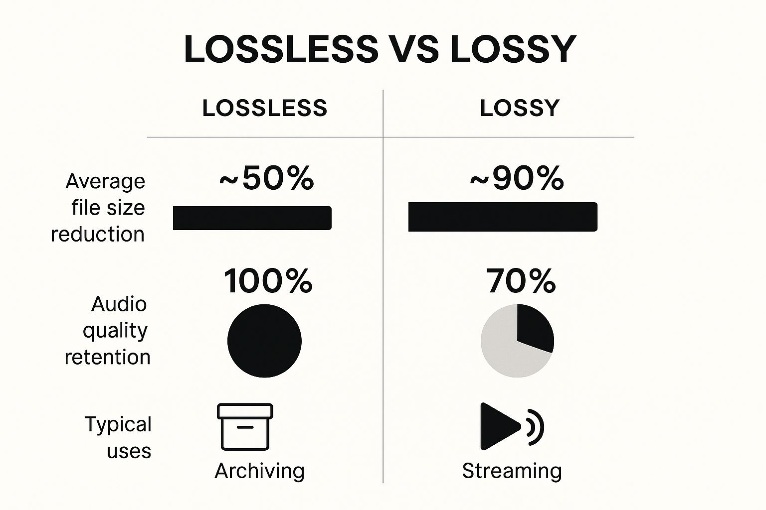 Infographic about how to compress wav files
