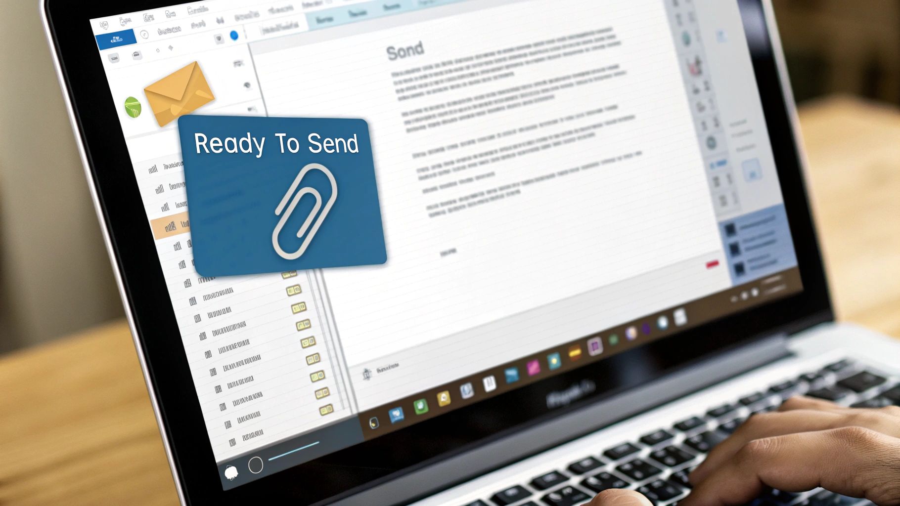 Email clients visual for compress files for email