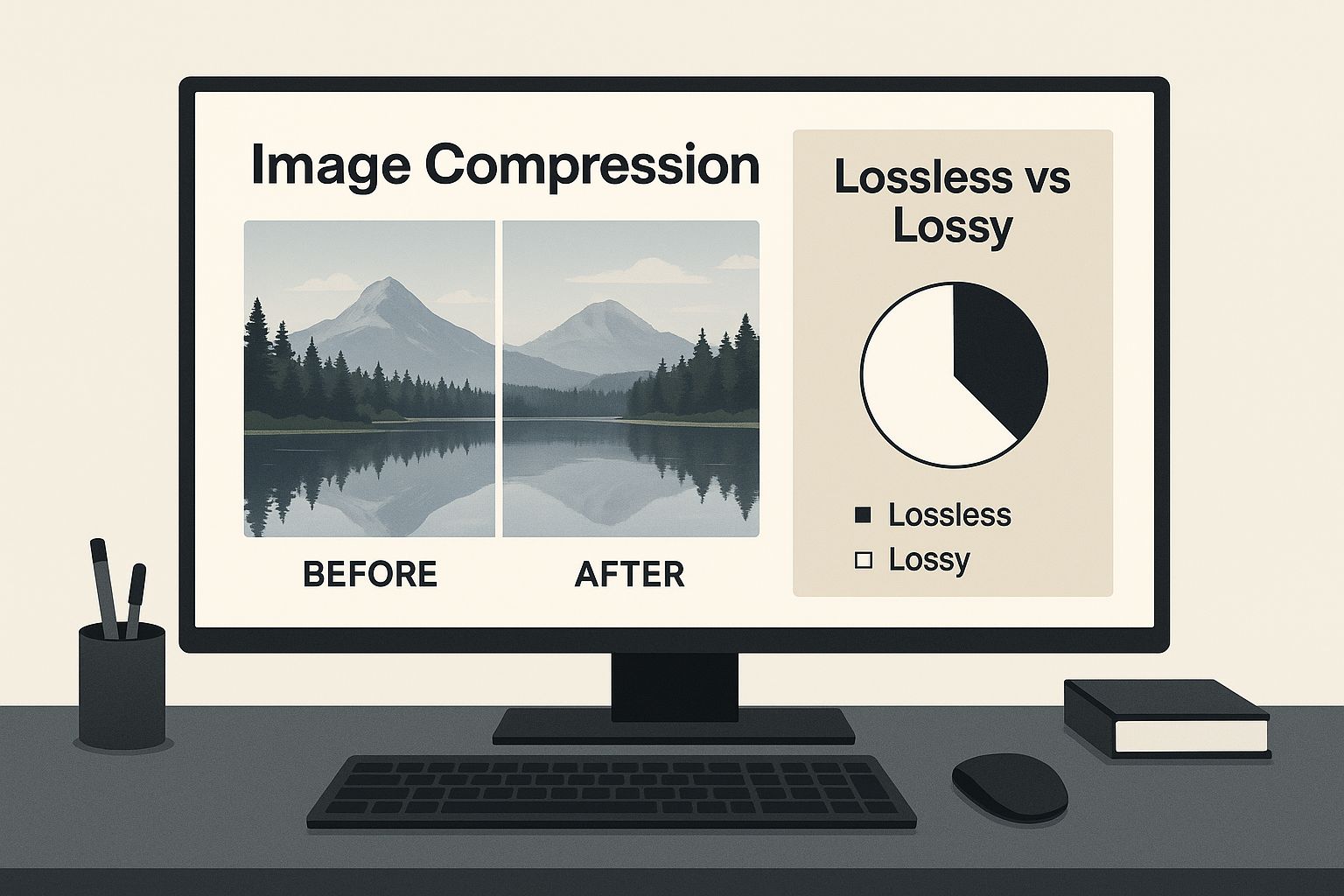 Infographic about compress images without losing quality