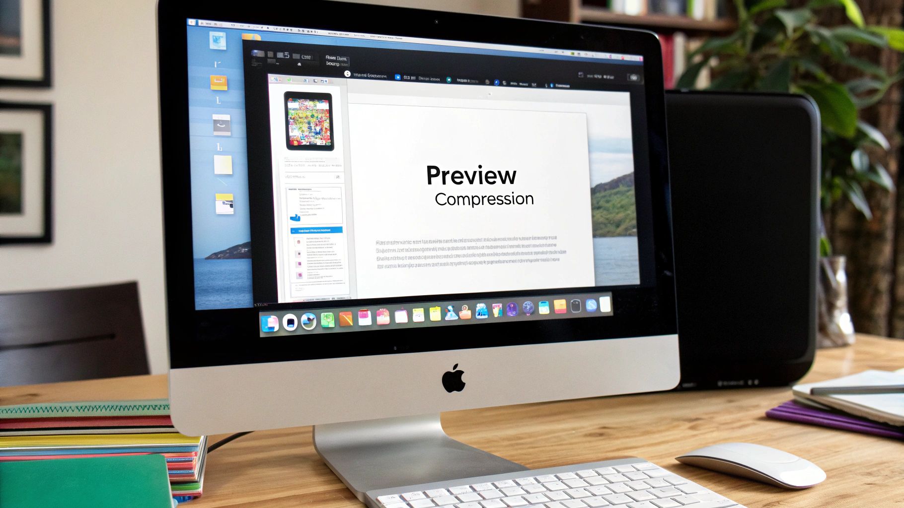 Specialized PDF compression tools displayed on a Mac screen