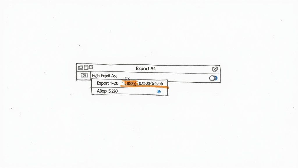 Screenshot of the QuickTime Player 'Export As' menu on a Mac, showing options like 1080p, 720p, and 480p.