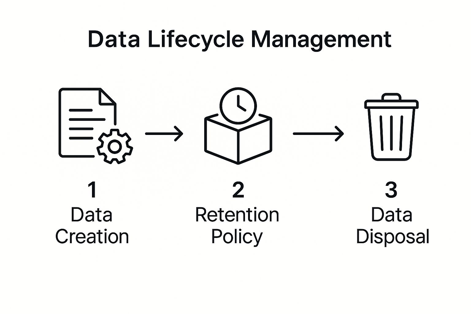 Infographic showing key data about Establish Clear Data Lifecycle Management Policies