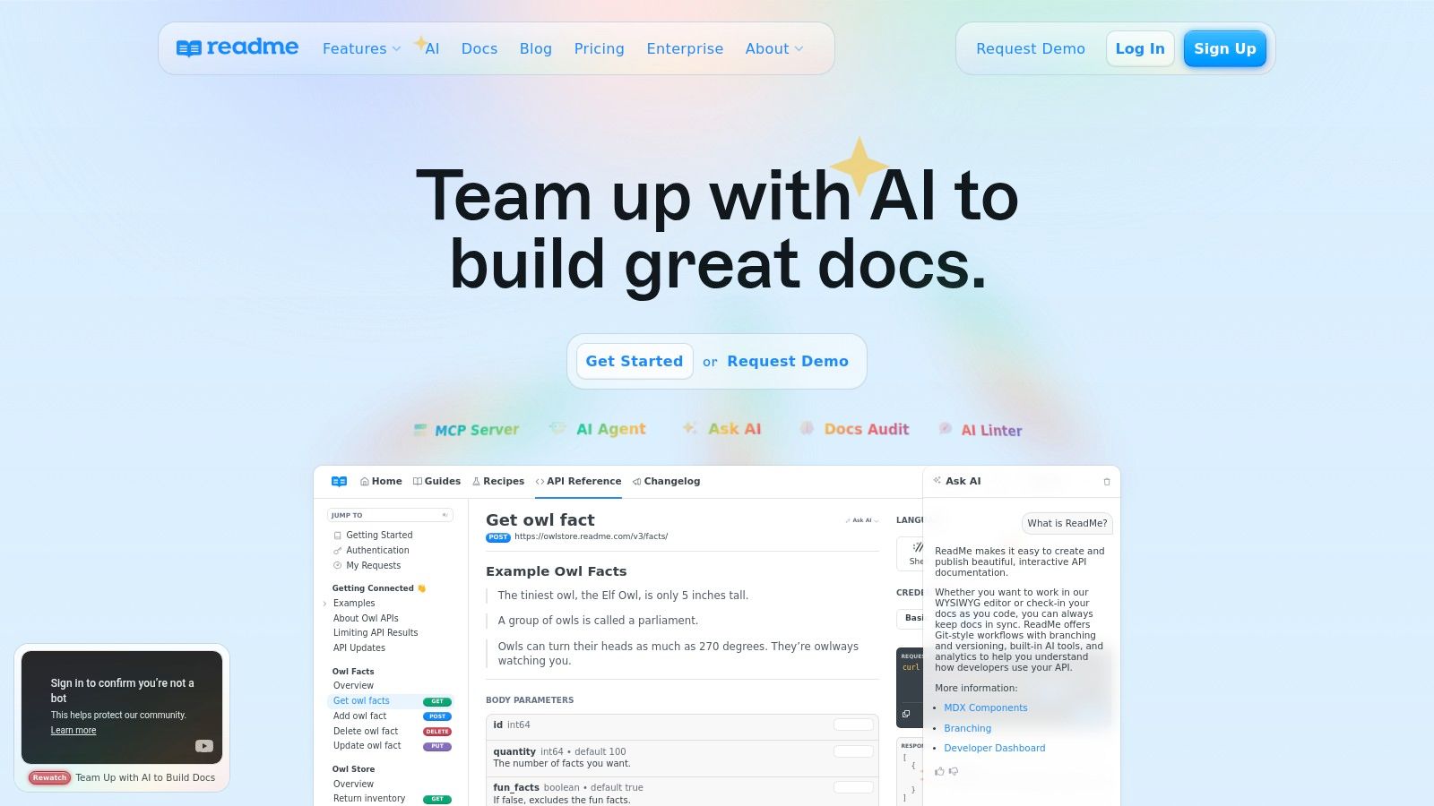 1. ReadMe: The All-in-One Interactive Developer Hub