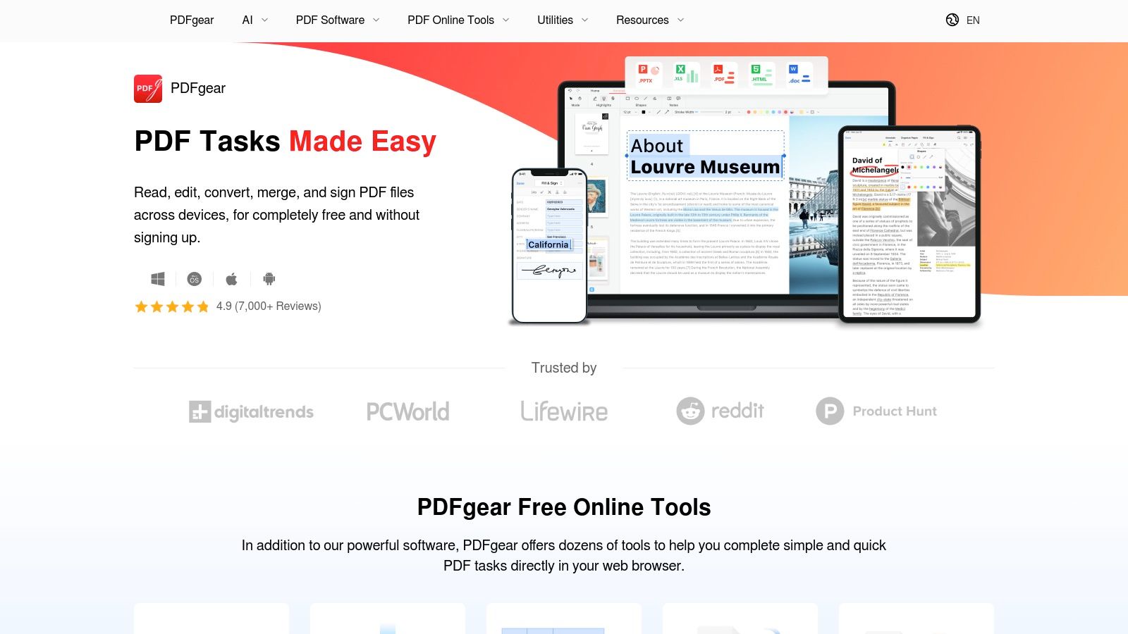 PDFgear (Mac app + Web tools)