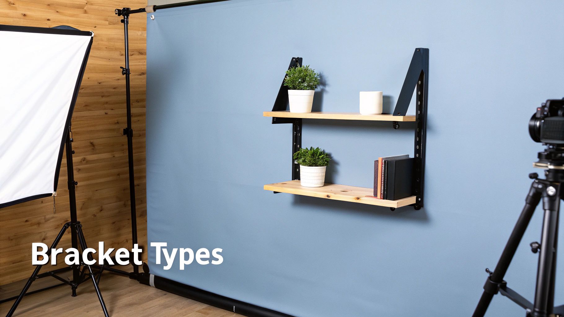 A close-up of a television being mounted on a wall with various brackets and tools visible.