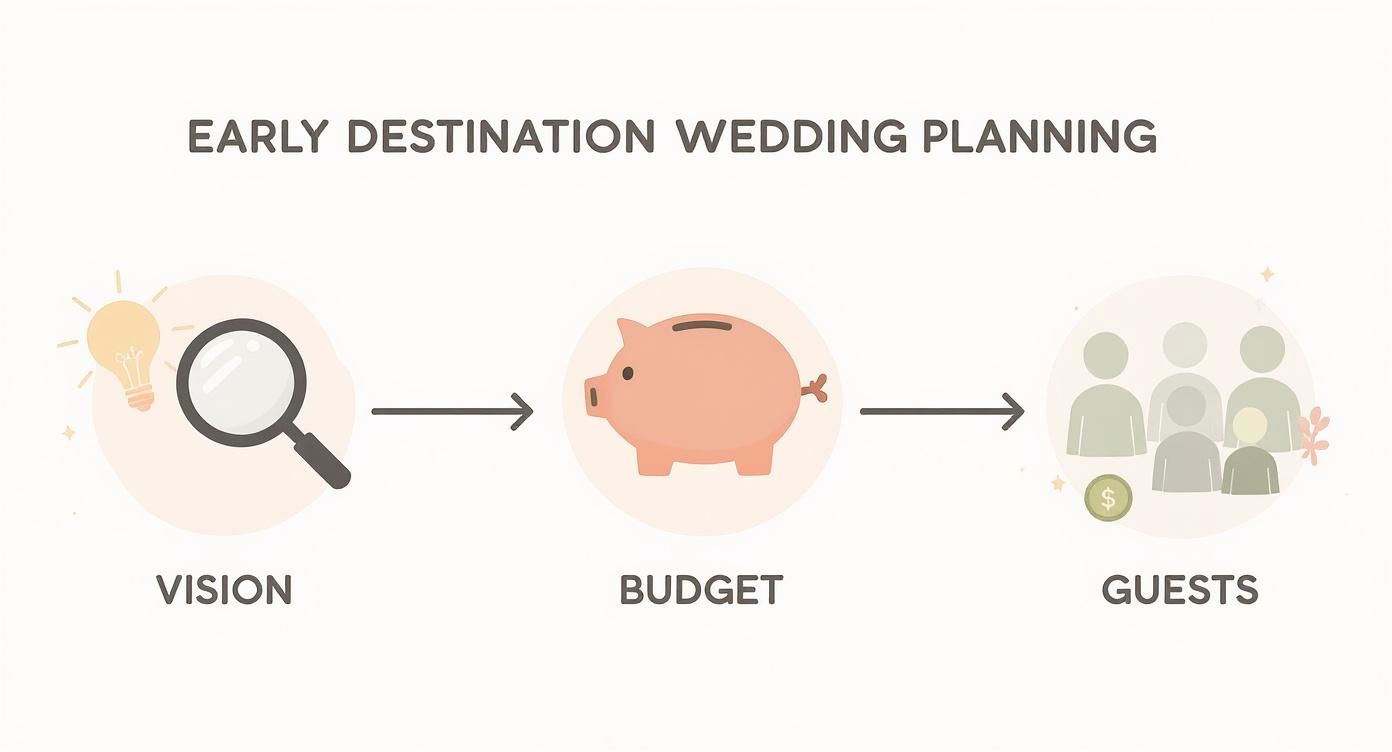 Infographic about how to plan destination wedding