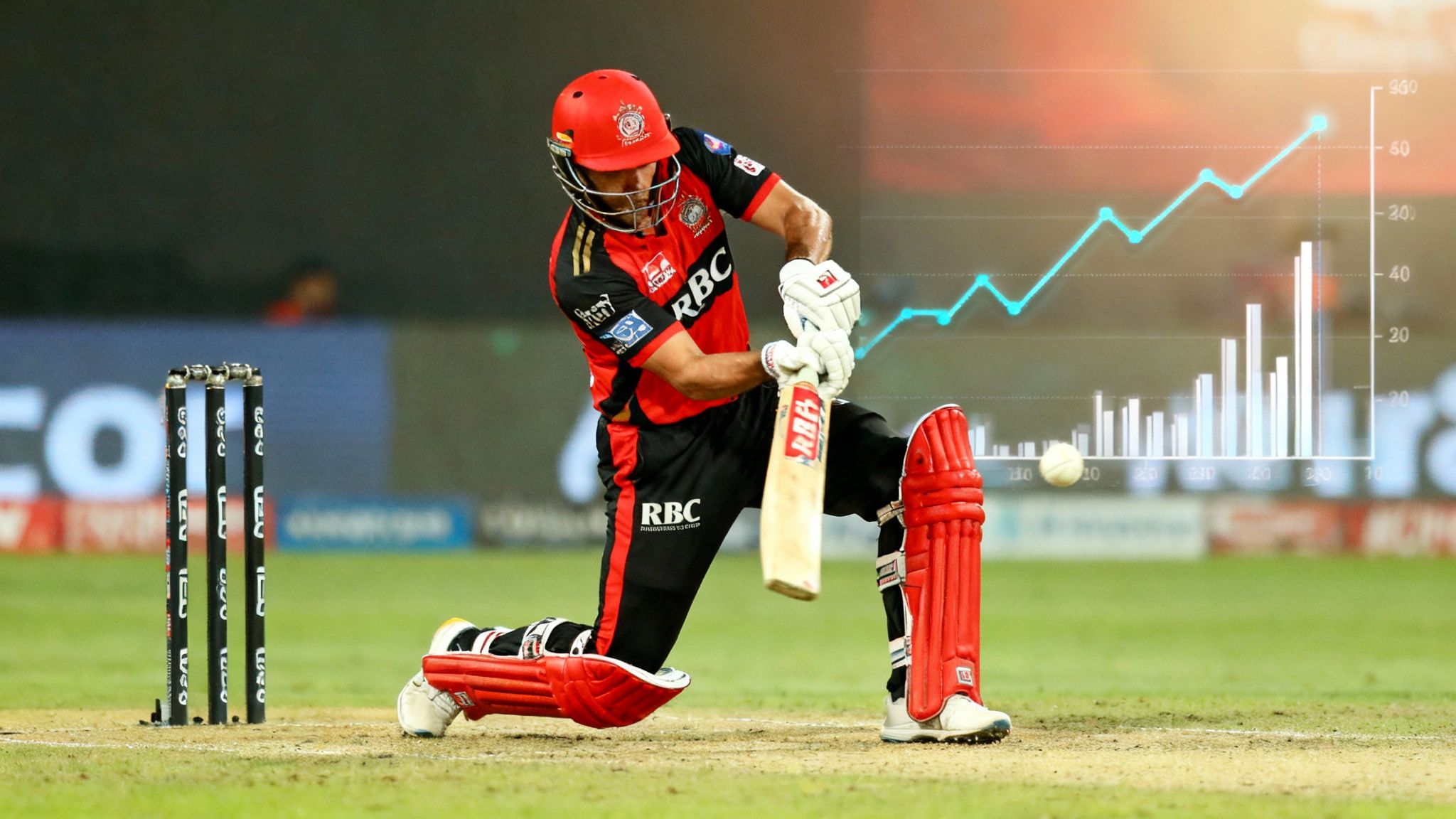 Batsman from Royal Challengers Bengaluru hitting a shot during the first innings