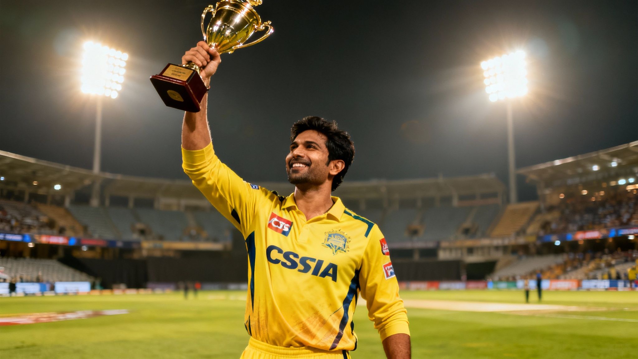 Player from Royal Challengers Bengaluru celebrating after a key moment in the match