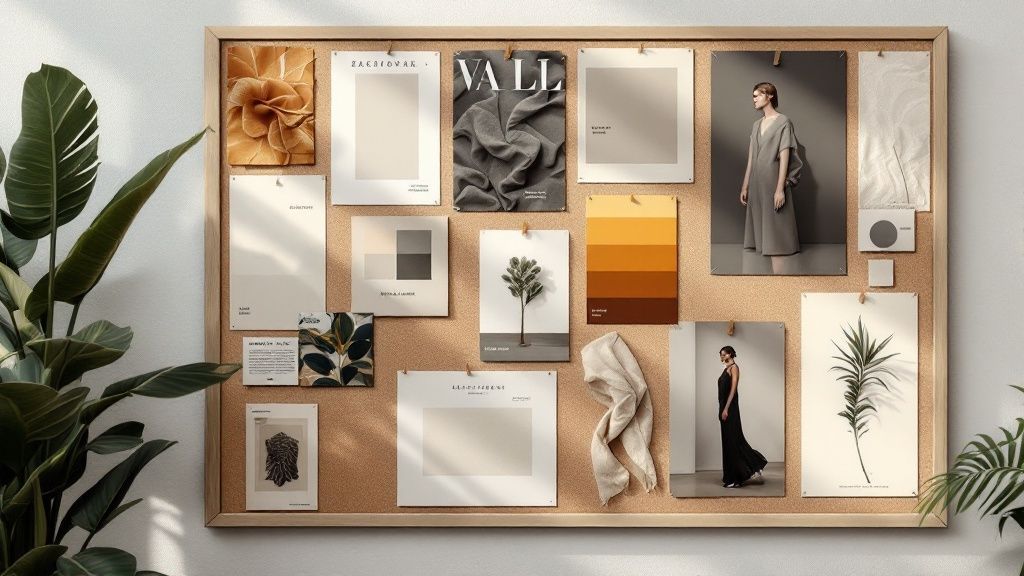 एक व्यक्ति के हाथों का क्लोजअप, जो लैपटॉप पर फैशन ब्लॉग टाइप कर रहा है और पास में कॉफी का कप है।