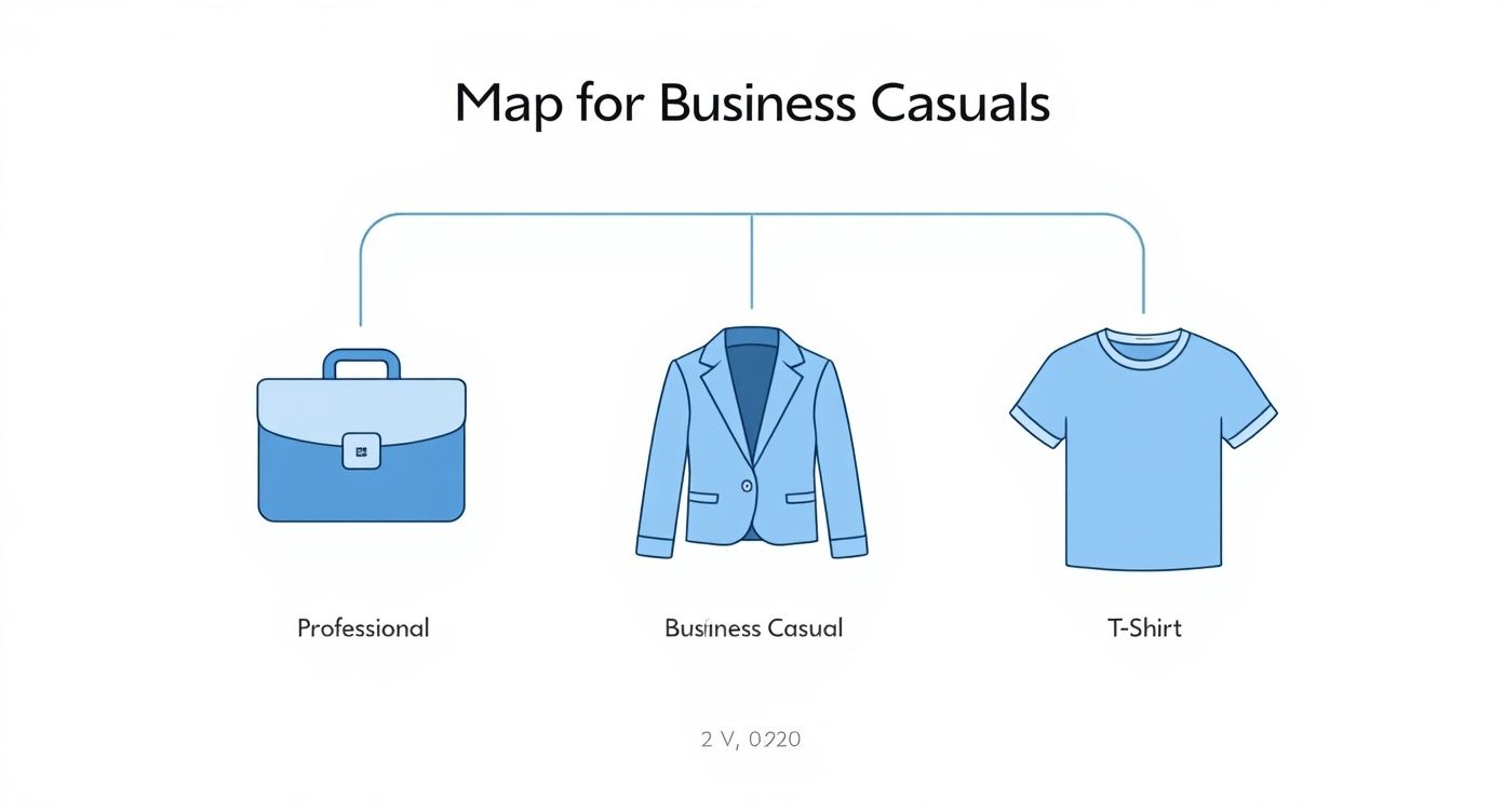 Infographic about business casual attire for women