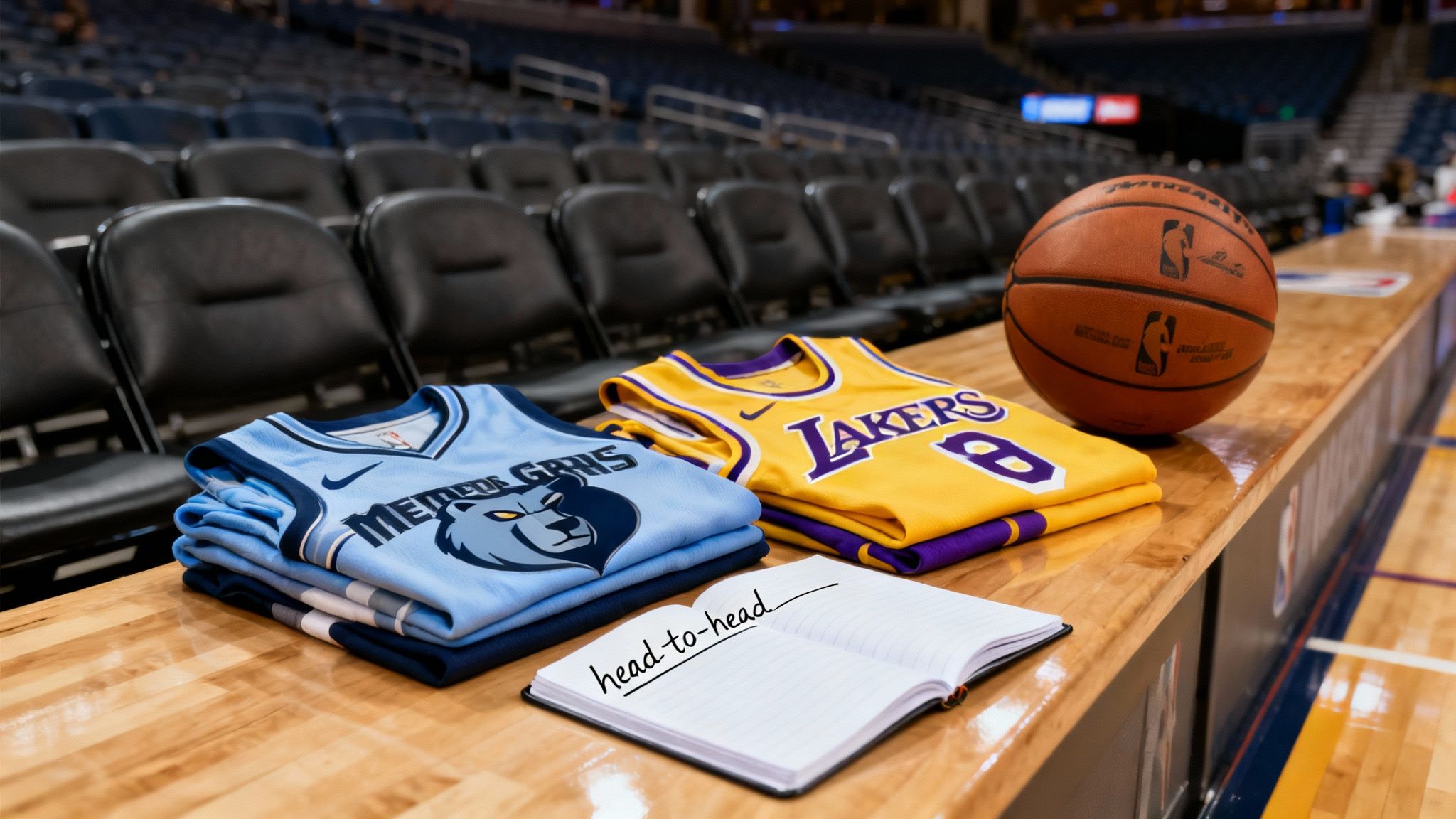 Los Angeles Lakers and Memphis Grizzlies players competing for the ball during an NBA game