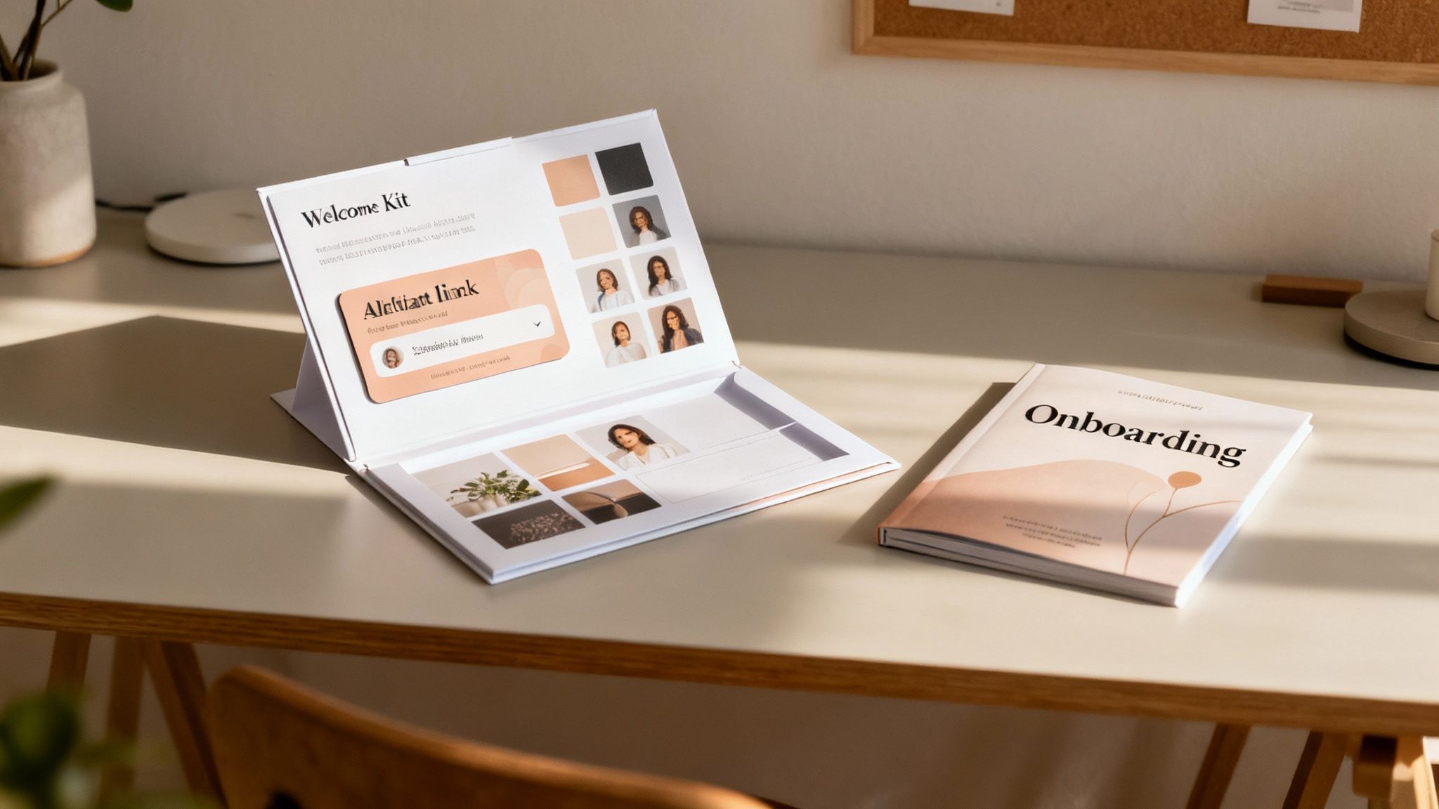 A person's hands typing on a laptop, with a welcome email and affiliate dashboard on the screen.